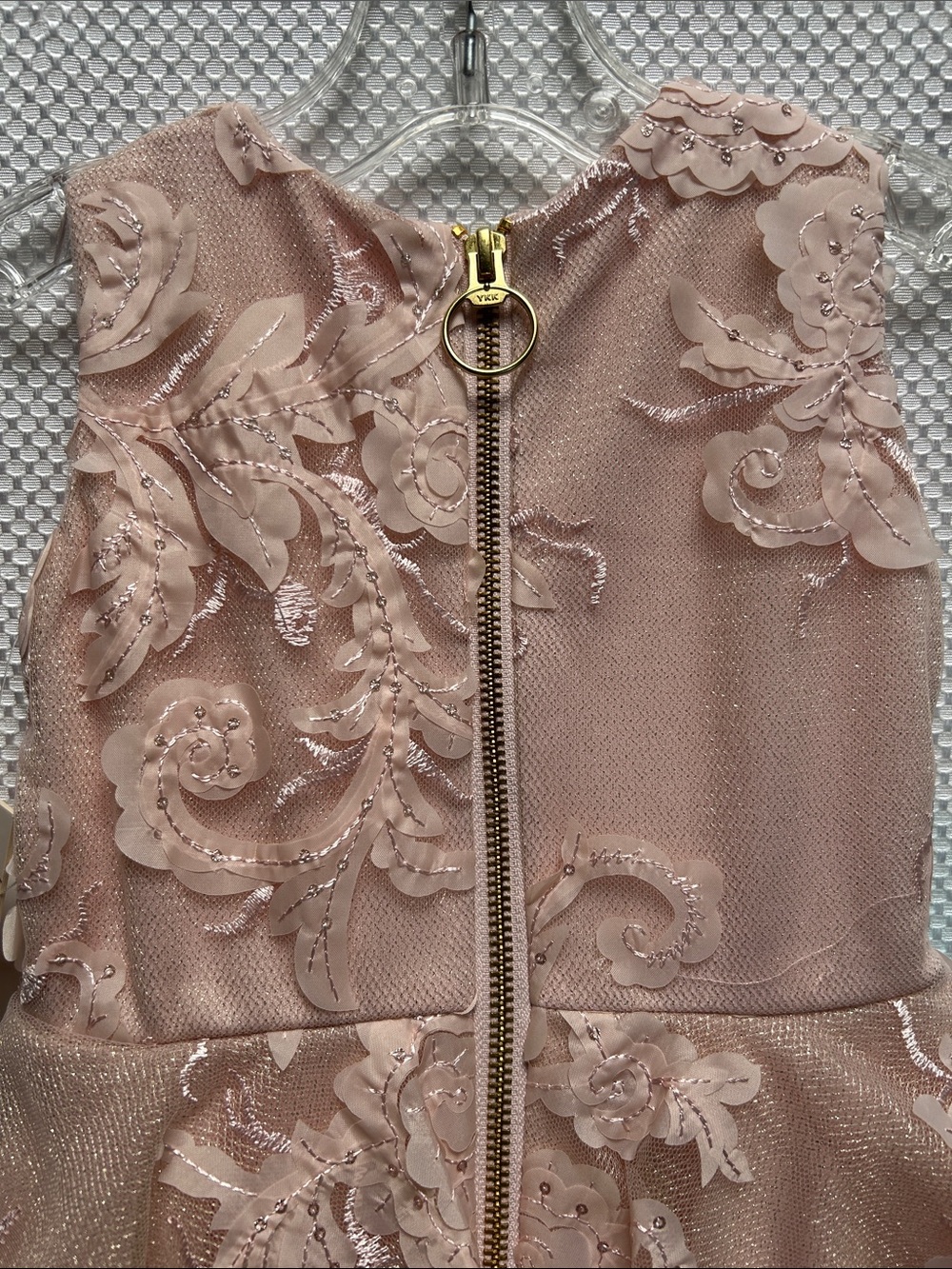 Zoe Ltd Stunning Blush Pale Pink Floral Lace Tulle Party Dress. Fully lined. NWT - Picture 6 of 6